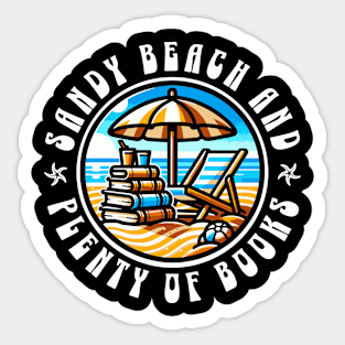 Sandy Beach and Plenty of Books Sticker